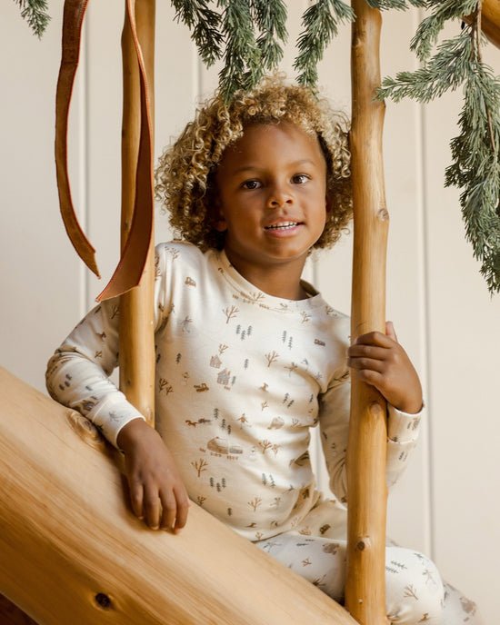 Rylee + Cru Organic Long Sleeve Pajama Set - Winter Town - The Mini Branch