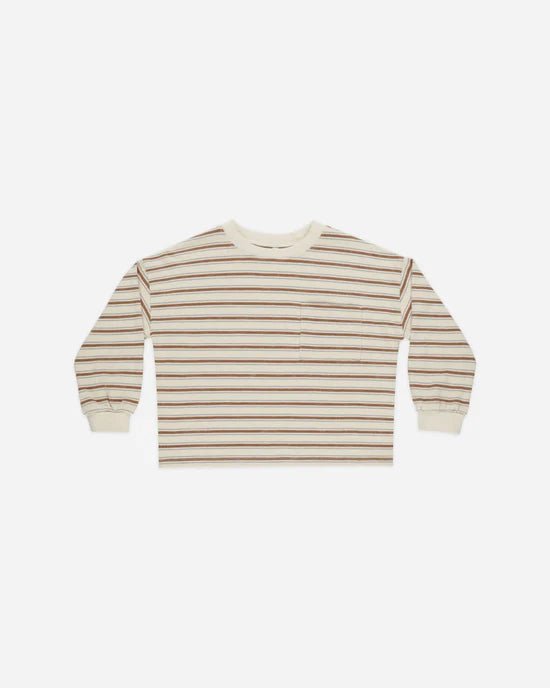 Rylee + Cru Relaxed Long Sleeve Tee - Saddle Stripe - The Mini Branch