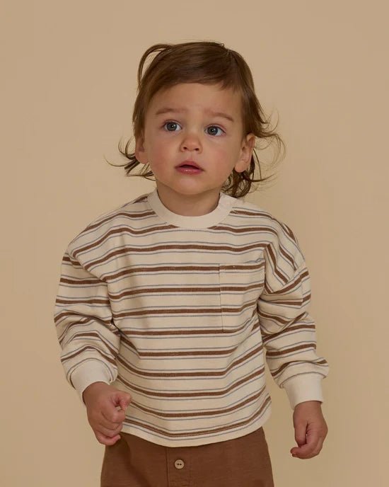 Rylee + Cru Relaxed Long Sleeve Tee - Saddle Stripe - The Mini Branch