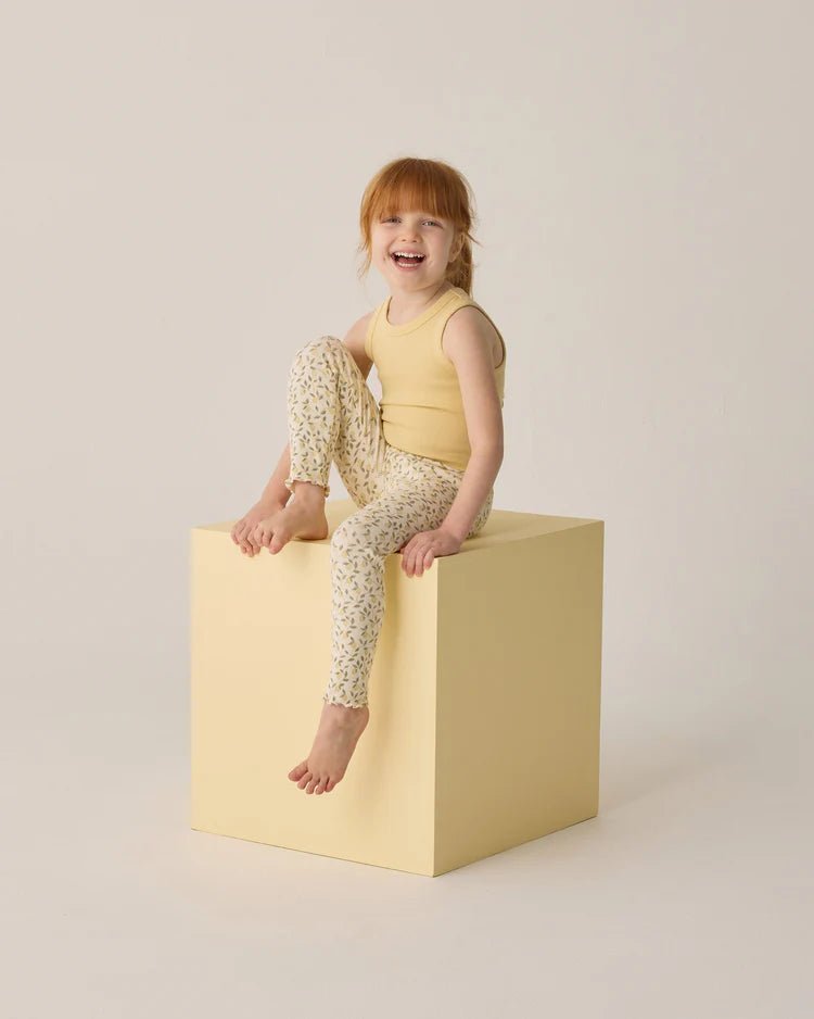 Rylee + Cru Ribbed Legging Set - Yellow/Ivory - Lemons - The Mini Branch