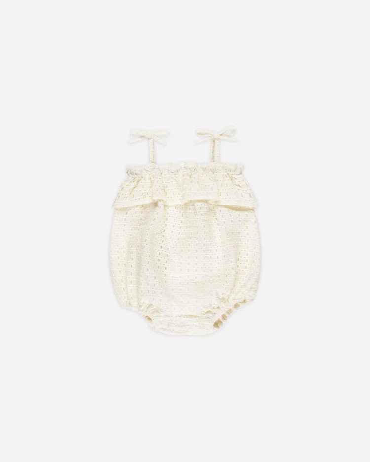 Rylee + Cru Ruffle Romper - Ivory - The Mini Branch
