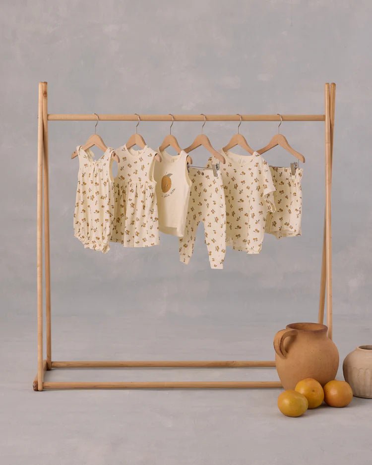 Rylee + Cru Shoulder Tie Bubble - Ivory - Oranges - The Mini Branch