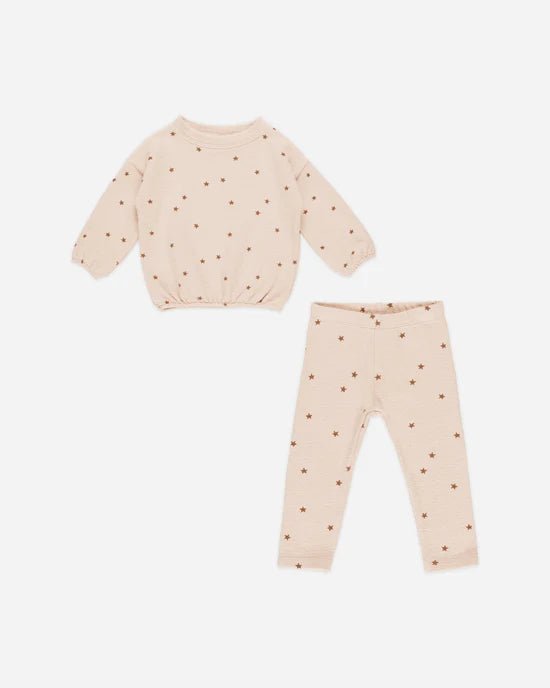 Rylee + Cru Spongey Knit Set - Shell Stars - The Mini Branch