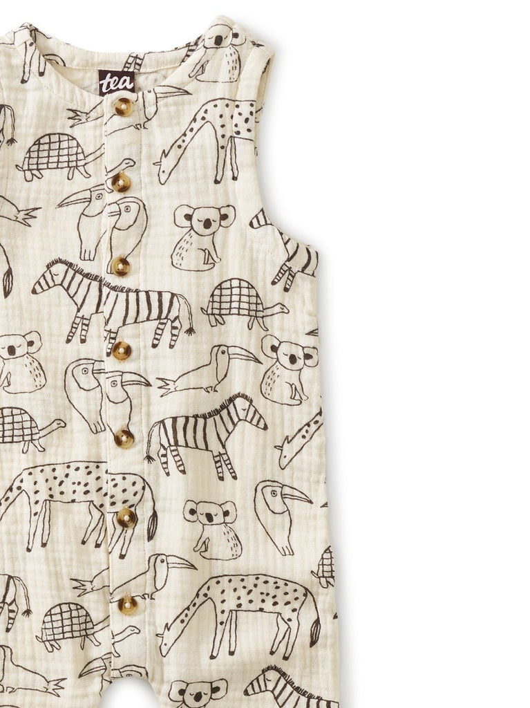 Tea Collection Sleeveless Baby Romper - Tropical Animals - The Mini Branch