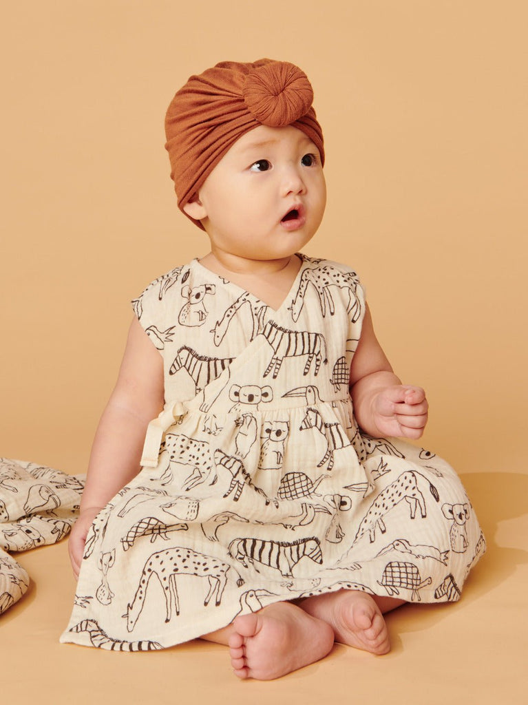 Tea Collection Wrap Neck Baby Dress - Tropical Animals - The Mini Branch