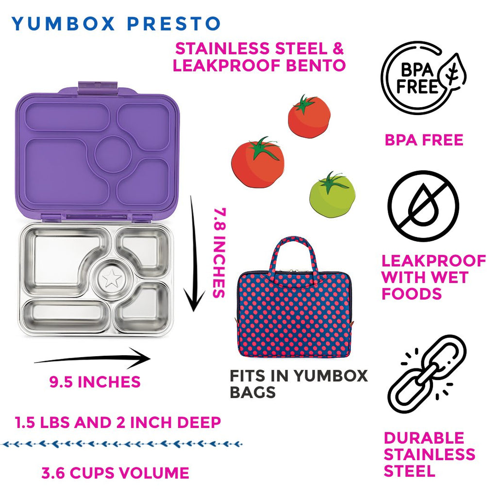 Yumbox Stainless Steel Leakproof Bento Box - Remy Lavender - The Mini Branch