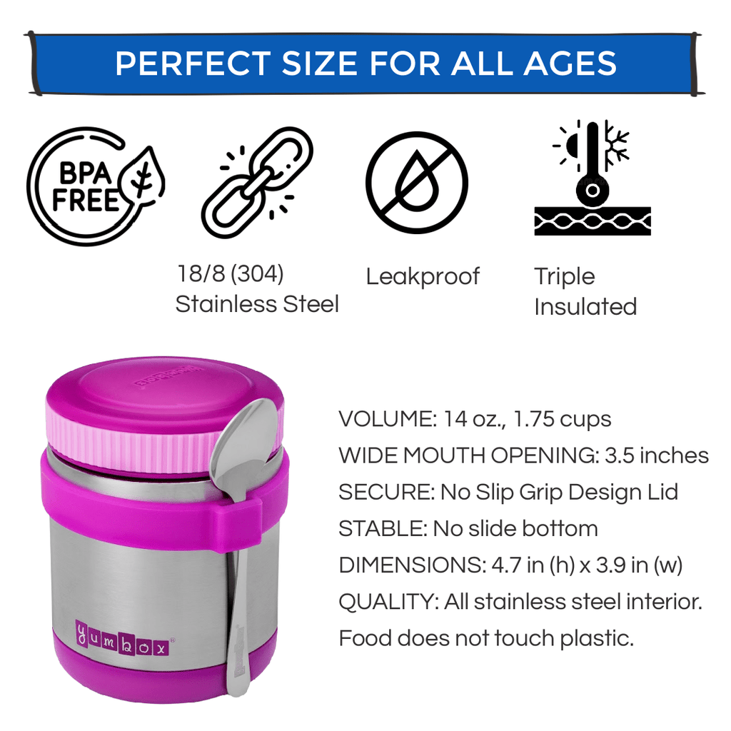 Yumbox Zuppa Thermal Food Jar With Spoon And Band - Bijoux Purple - The Mini Branch