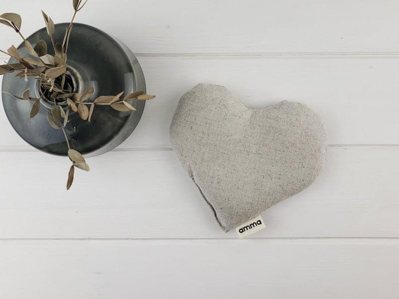 Amma Thérapie Organic Cotton Heart Comfort Cushion for Babies - Sand - The Mini Branch