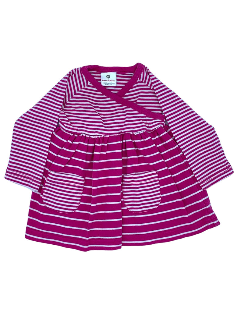 Hanna Anderson Dress (3 months) - Pink/White Stripes - The Mini Branch