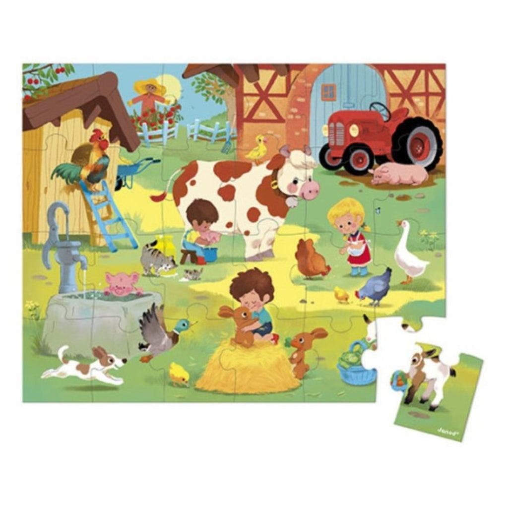 Janod 24 Piece Puzzle - Day at the Farm - The Mini Branch