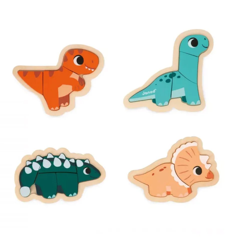 Janod 4 Progressive Puzzles - Dino - The Mini Branch