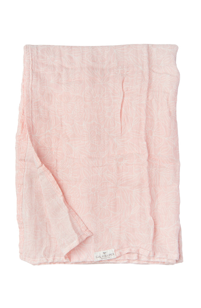 Loulou Lollipop Muslin Swaddle - Sepia Rose Floral - The Mini Branch