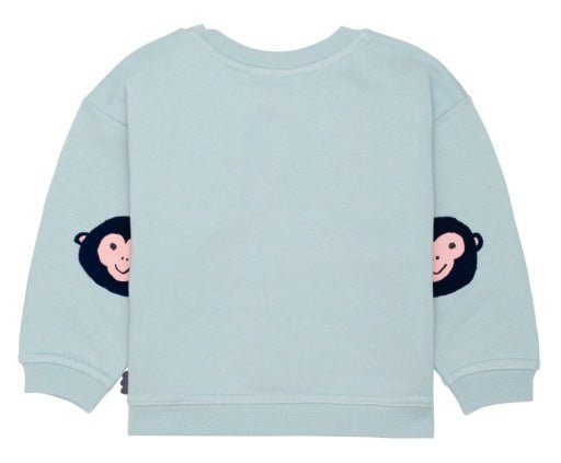 Mon Coeur Monkey Baby Summer Sweatshirt - Sterling Blue - The Mini Branch