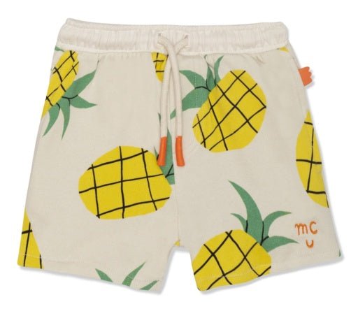 Mon Coeur Pineapple Cropped Girl Shorts - Natural/Multi - The Mini Branch