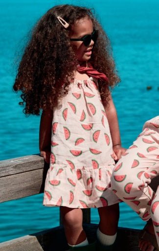 Mon Coeur Watermelon Linen Tank Dress - Misty Rose - The Mini Branch