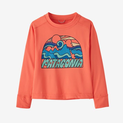 Patagonia Baby L/S Cap SW T-Shirt - Fitz Roy Rays: Coho Coral - The Mini Branch