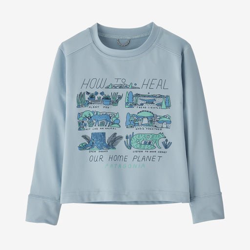 Patagonia Baby L/S Cap SW T-Shirt - How To Heal Jr: Steam Blue - The Mini Branch