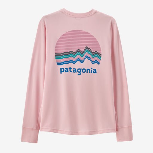 Patagonia Kid's L/S Cap SW T-Shirt - Ridge Rise Moonlight: Peaceful Pink - The Mini Branch
