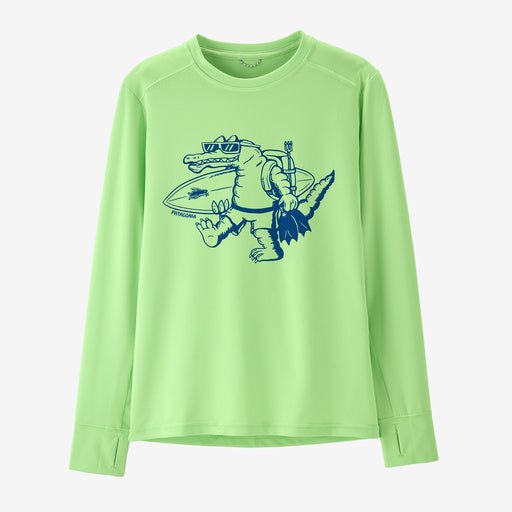 Patagonia Kid's L/S Cap SW T-Shirt - Water People Gator: Salamander Green - The Mini Branch