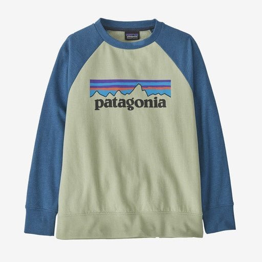 Patagonia Kid's LW Crew Sweatshirt - P-6 Logo: Salvia Green - The Mini Branch