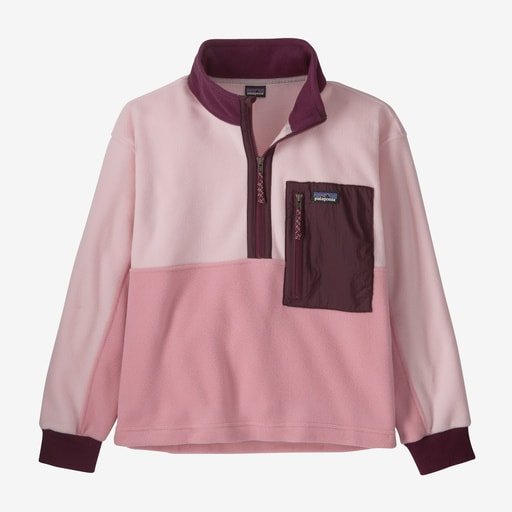Patagonia Kid's Microdini 1/2 Zip Pullover - Planet Pink - The Mini Branch