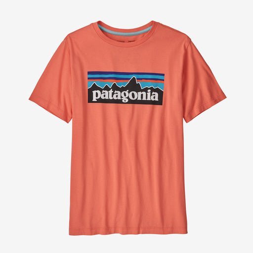 Patagonia Kid's Regenerative Organic Certified Cotton P-6 Logo T-Shirt - Coho Coral - The Mini Branch