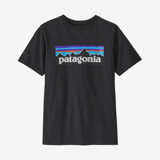Patagonia Kid's Regenerative Organic Certified Cotton P-6 Logo T-Shirt - Ink Black - The Mini Branch