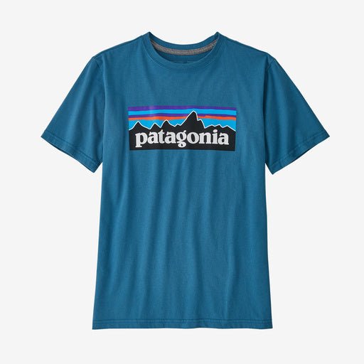 Patagonia Kid's Regenerative Organic Certified Cotton P-6 Logo T-Shirt - Wavy Blue - The Mini Branch