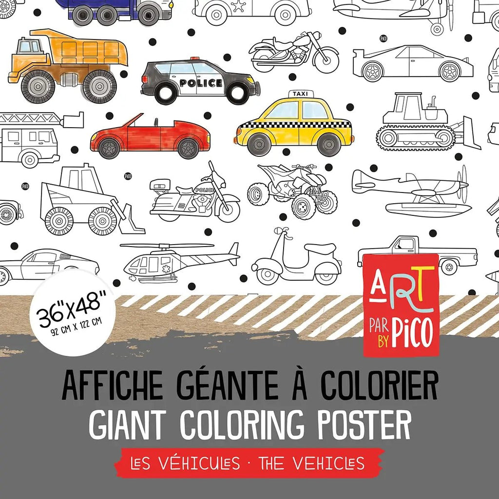 PiCO Giant Colouring Pages - Vehicles - The Mini Branch