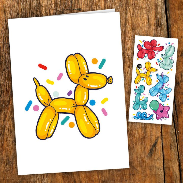 PiCO Greeting Cards with Tattoos - Balloon Animals - The Mini Branch