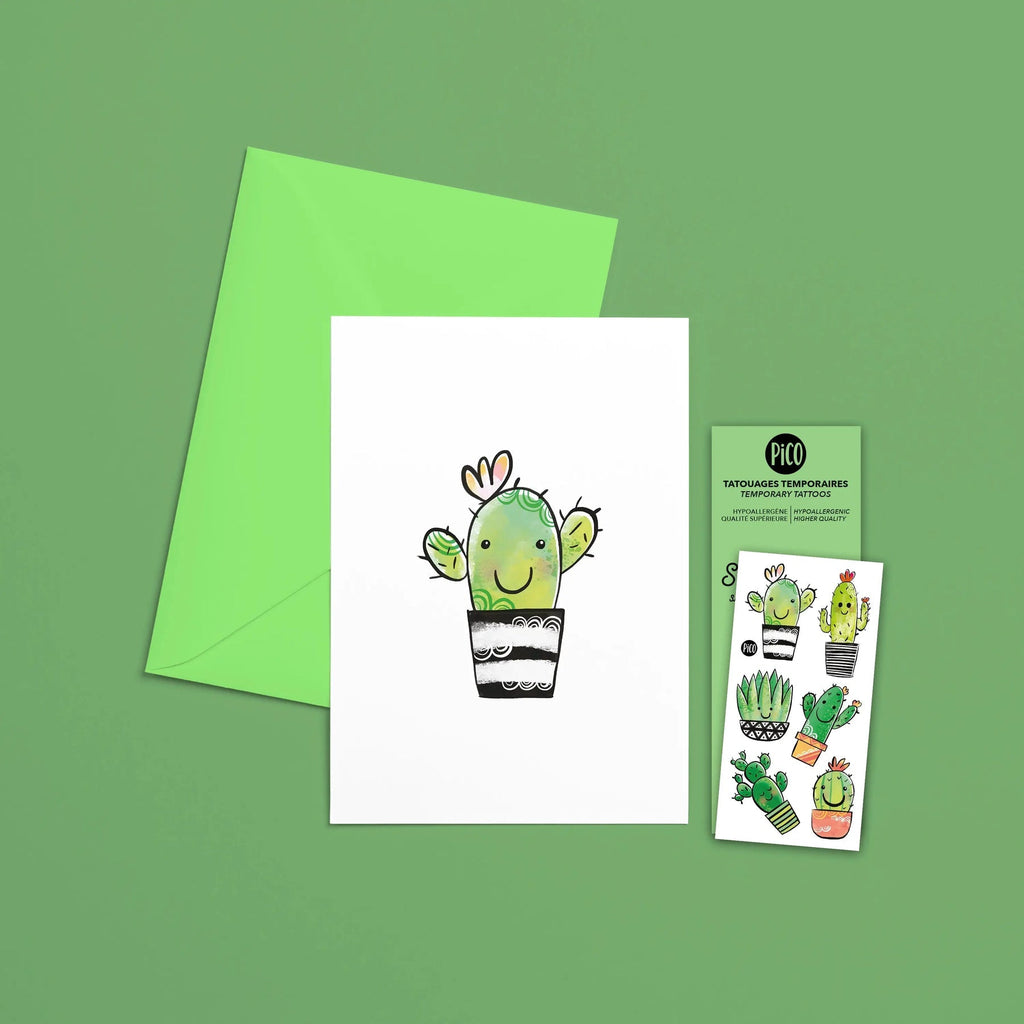 PiCO Greeting Cards with Tattoos - Cactus - The Mini Branch