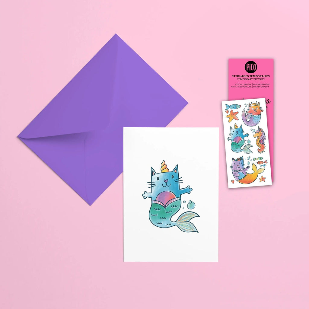 PiCO Greeting Cards with Tattoos - Cat-Mermaids - The Mini Branch