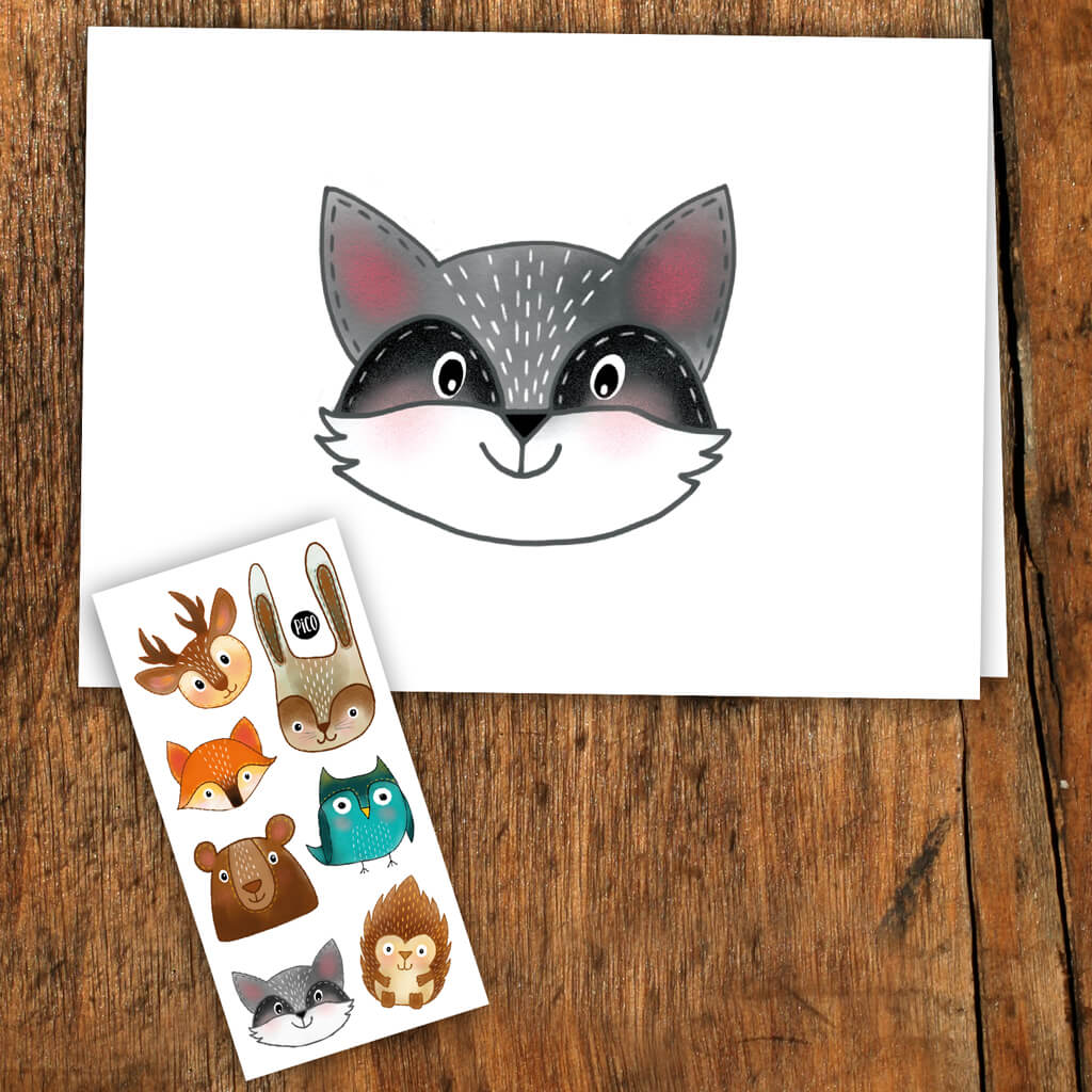 PiCO Greeting Cards with Tattoos - Forest Animals - The Mini Branch