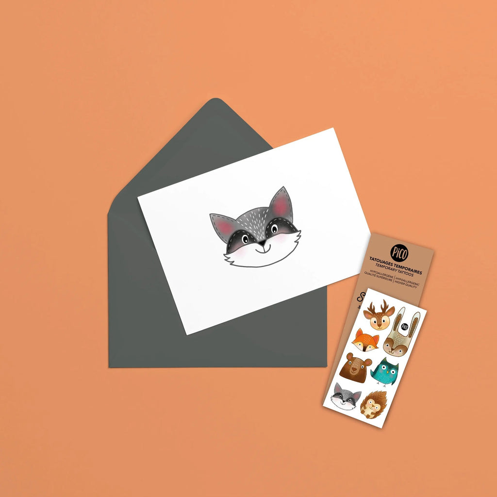 PiCO Greeting Cards with Tattoos - Forest Animals - The Mini Branch