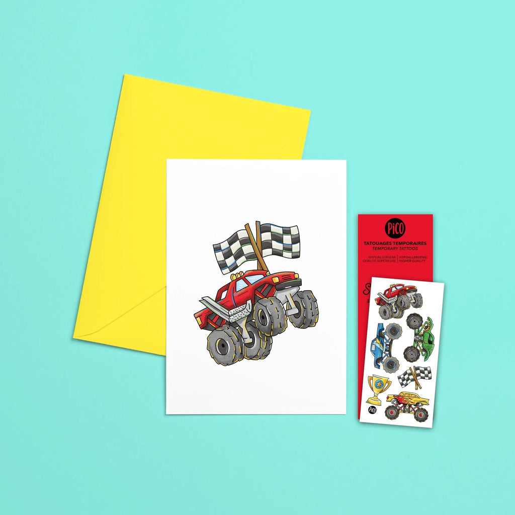 PiCO Greeting Cards with Tattoos - Monster Truck - The Mini Branch
