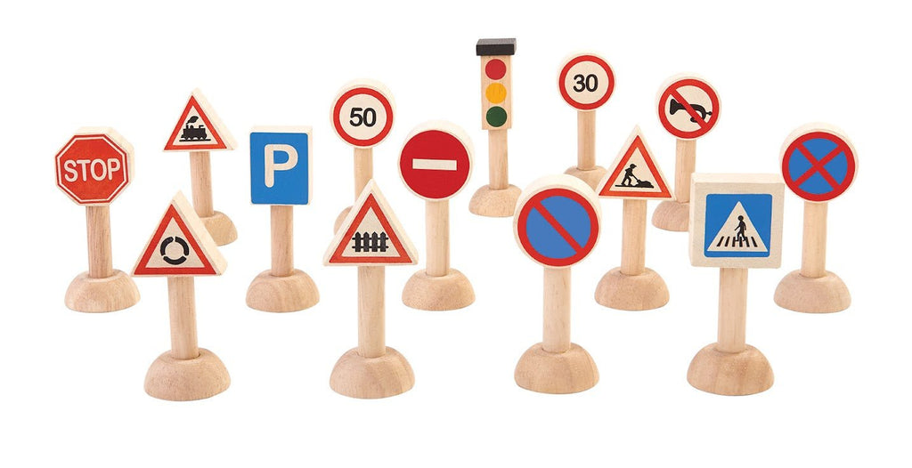 PlanToys Set Of Traffic Signs & Lights - The Mini Branch