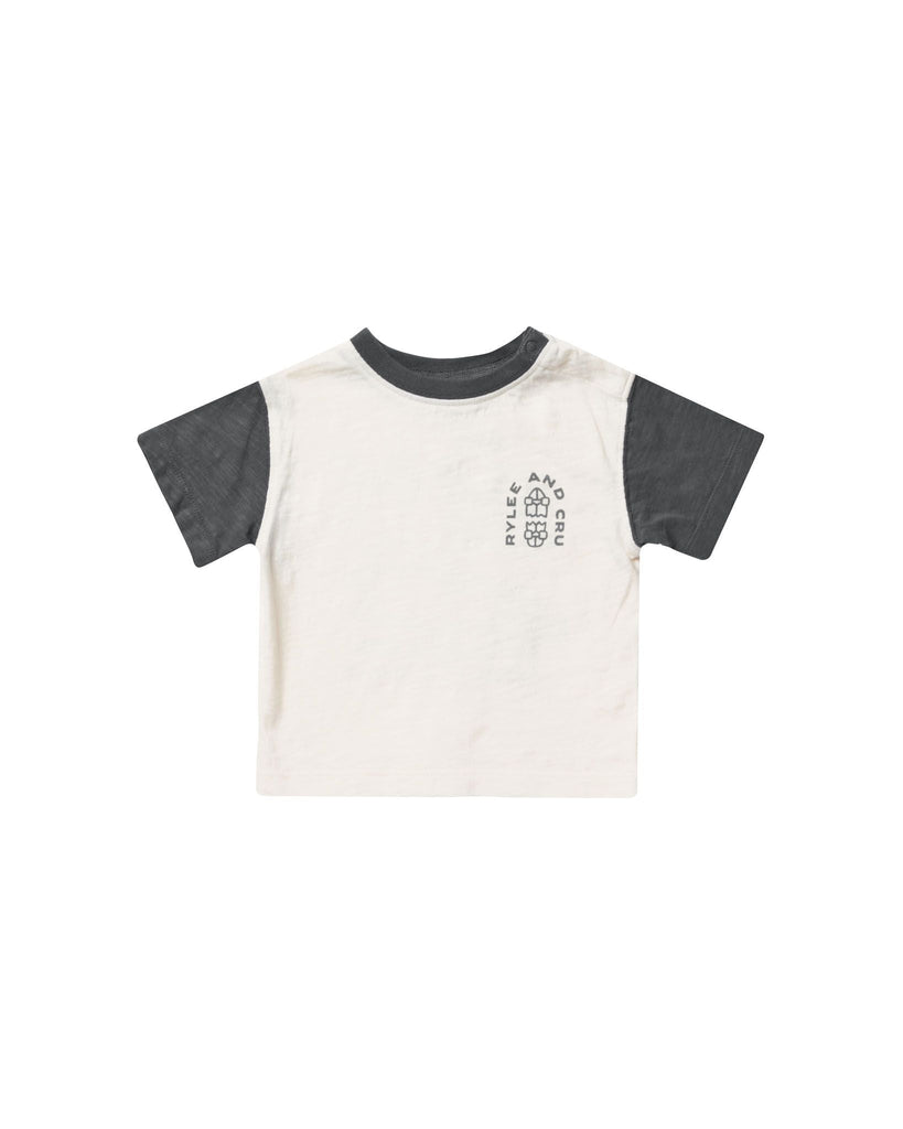 Rylee + Cru Contrast Short Sleeve Tee - Chill Out - Ivory - The Mini Branch