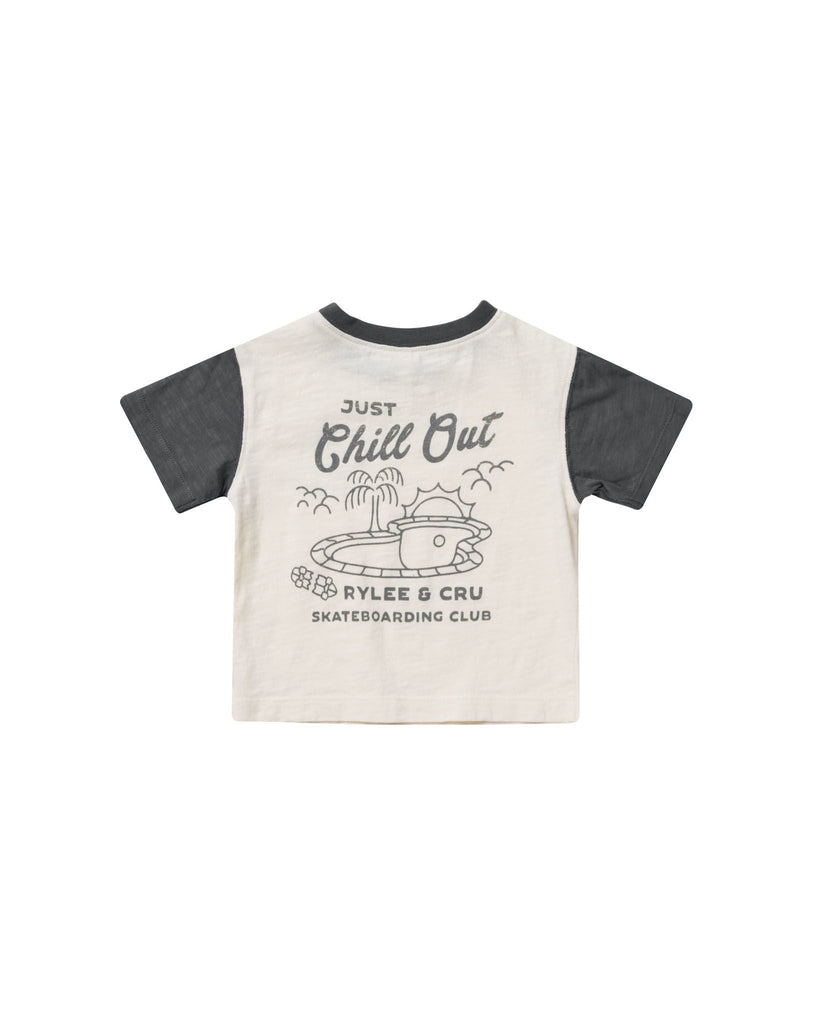 Rylee + Cru Contrast Short Sleeve Tee - Chill Out - Ivory - The Mini Branch