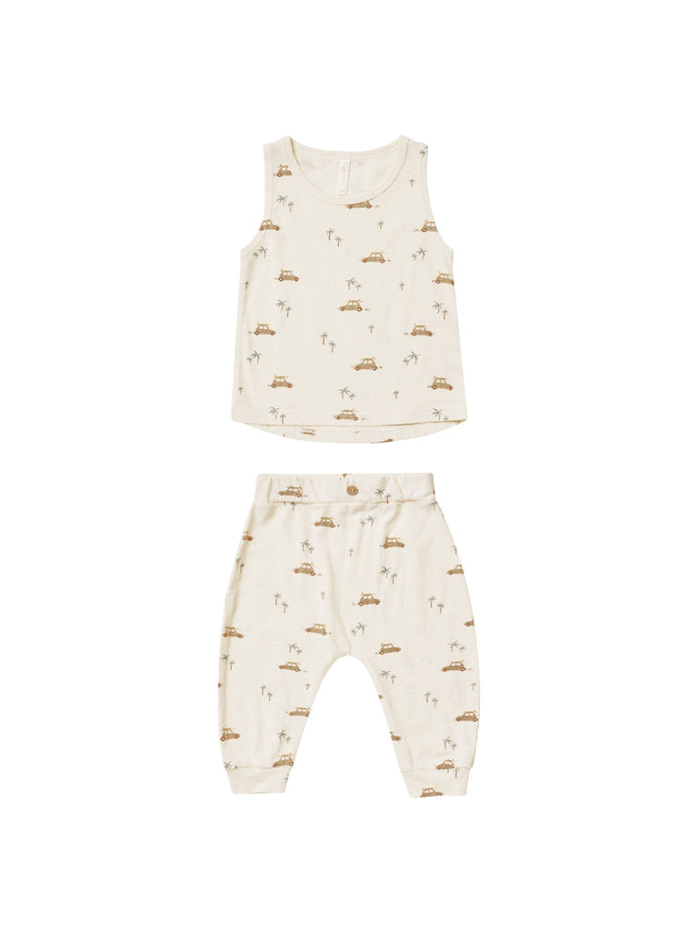 Rylee + Cru Tank & Slouch Pant Set - Surf Buggy/Ivory - The Mini Branch