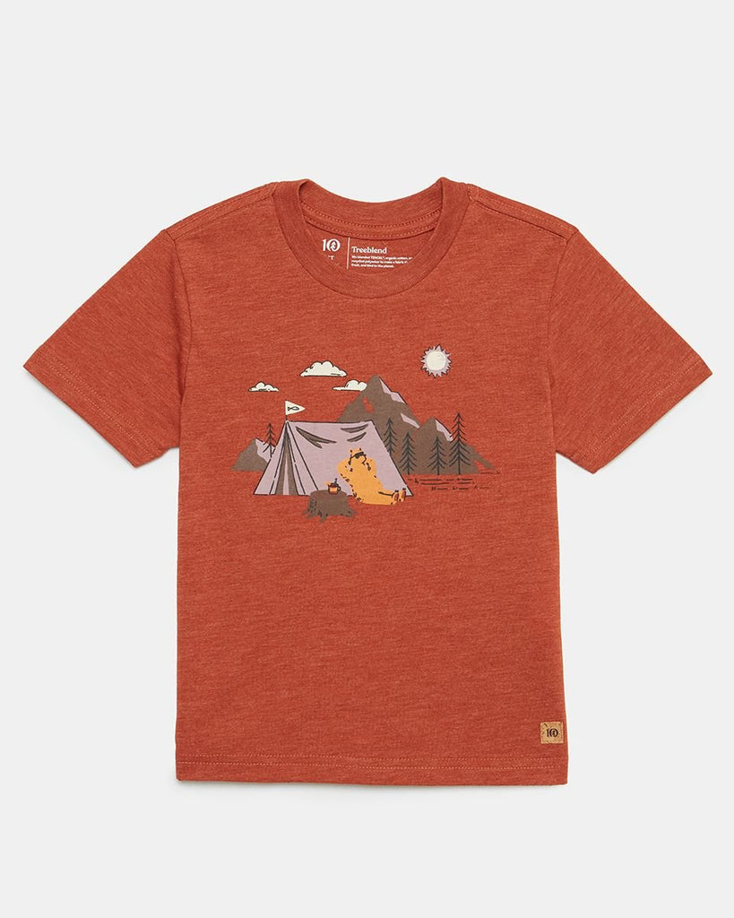 Tentree Camping T-Shirt - Baked Clay Heather/Lavender Frost - The Mini Branch