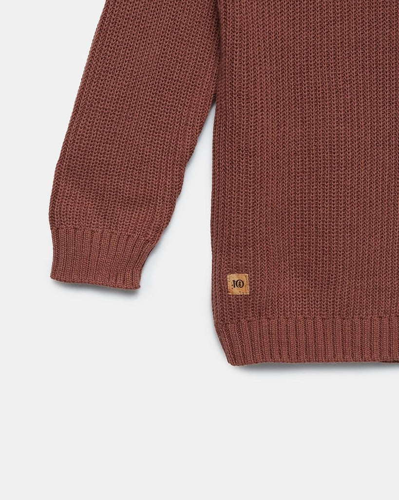 Tentree Kids Highline Crew Sweater *LAST CHANCE COLOUR* - Mesa Red Heather - The Mini Branch