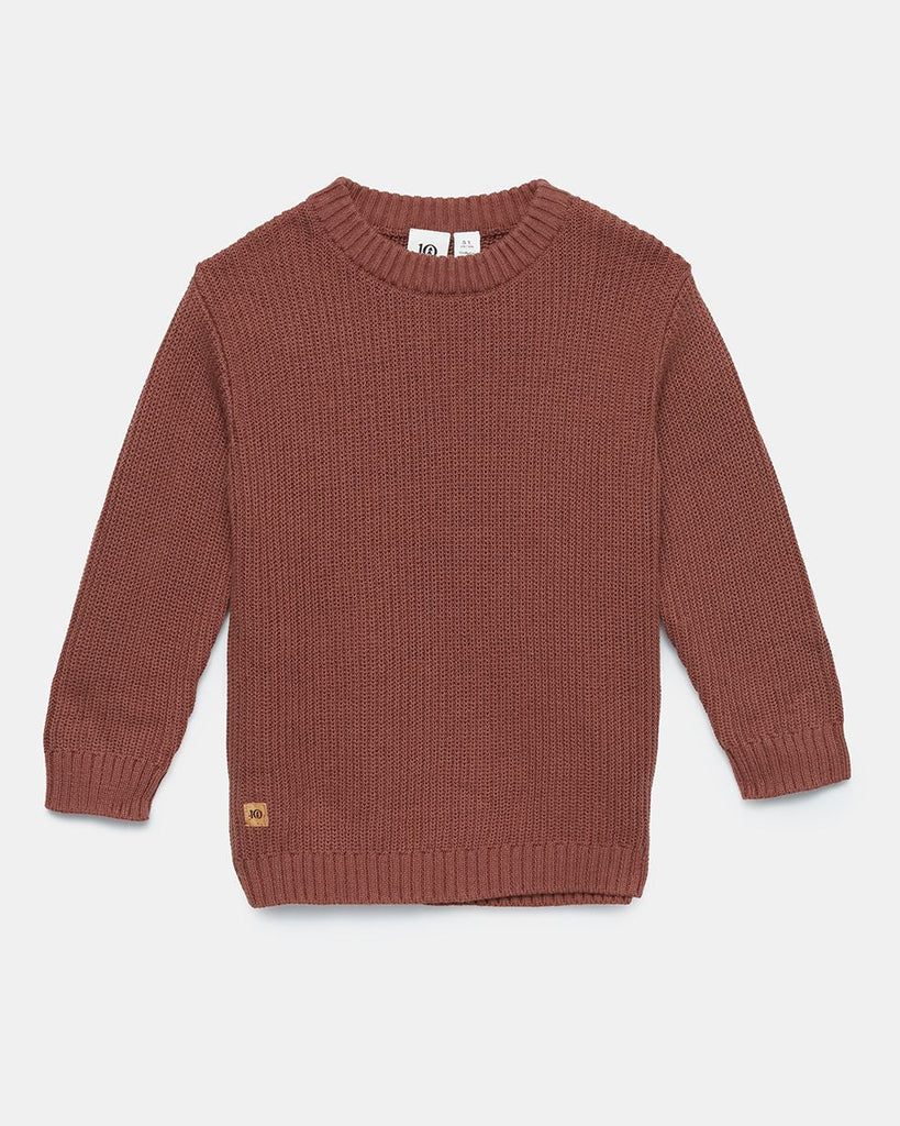 Tentree Kids Highline Crew Sweater *LAST CHANCE COLOUR* - Mesa Red Heather - The Mini Branch