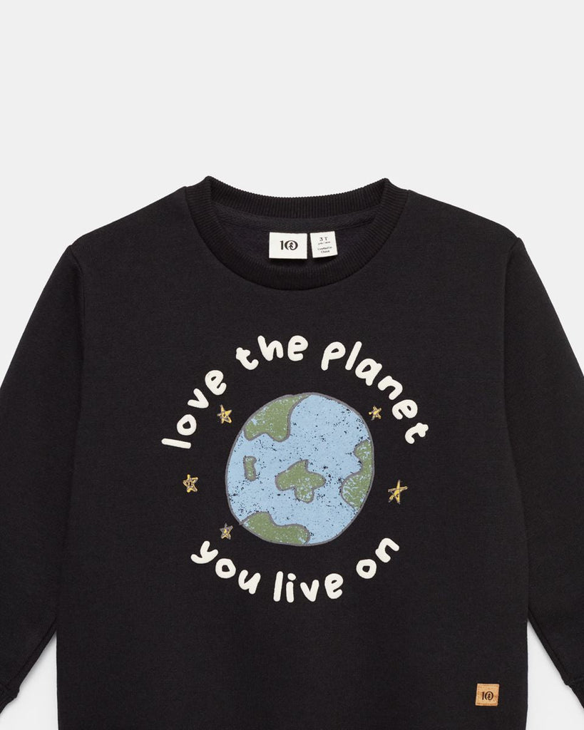 Tentree Kids Love the Planet Crew - Meteorite Black/Cloud White - The Mini Branch