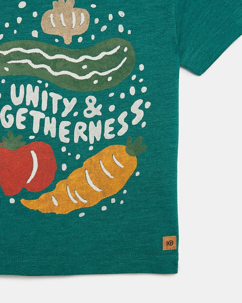Tentree Kids Unity T-Shirt - North Sea Heather/Cloud White - The Mini Branch