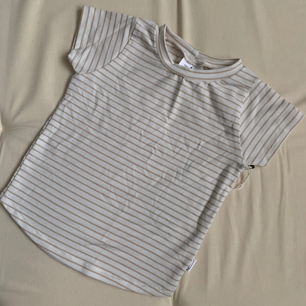 The Little Wanderer Every Day Tee - Sand Stripe - The Mini Branch
