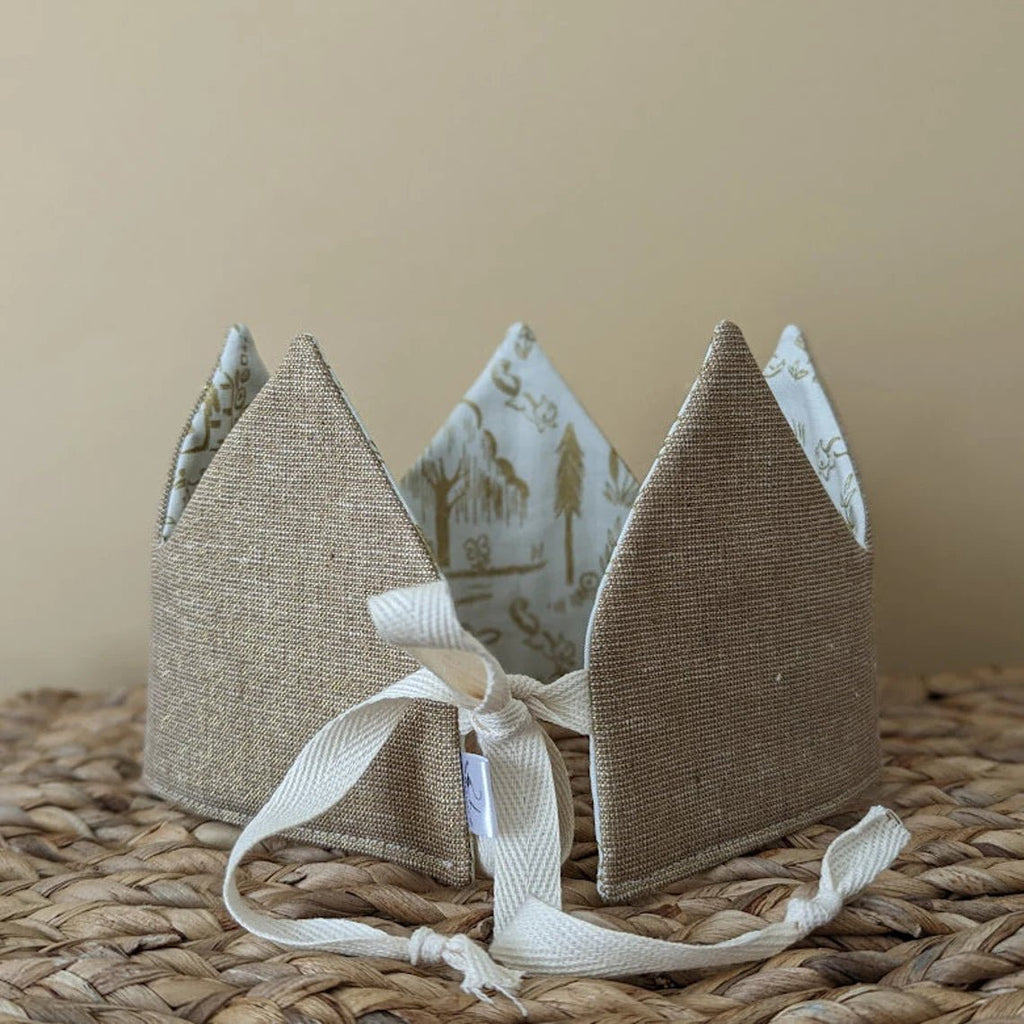 The Nurtured Needle Fabric Crown - Gold Woodland Forest - The Mini Branch