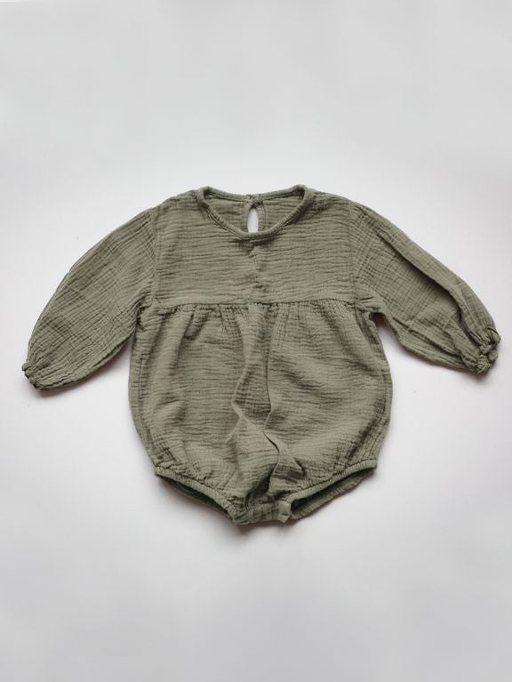 The Simple Folk Meadow Romper - Olive - The Mini Branch