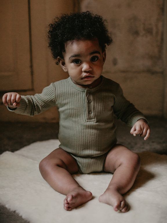 The Simple Folk Ribbed Onesie - Sage - The Mini Branch