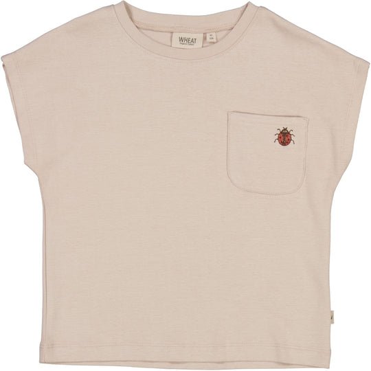 Wheat T-Shirt Ladybug Embroidery - Pale Lilac - The Mini Branch